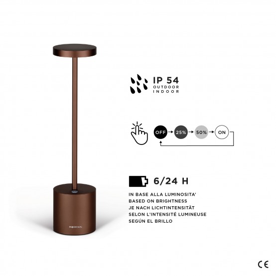 Stiletto Bronze - USB Rechargeable LED Table Lamp with 3 Adjustments