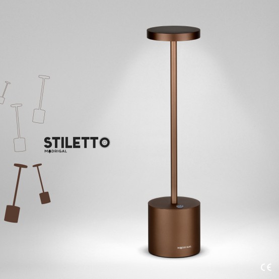 Stiletto Bronze - USB Rechargeable LED Table Lamp with 3 Adjustments