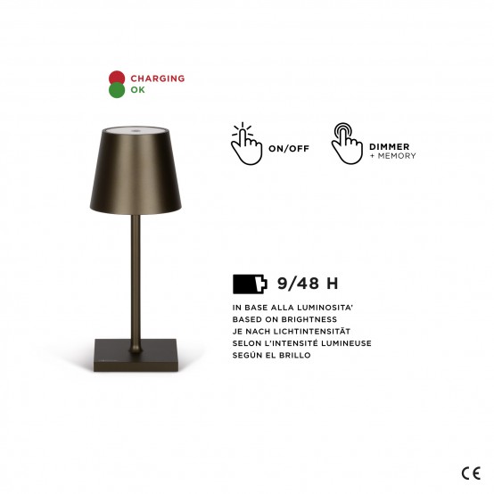 Stilosa Mini Tropical Black - USB Rechargeable LED Table Lamp