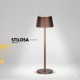 Stilosa Tonda Bronze - USB Rechargeable LED Table Lamp with Round Base