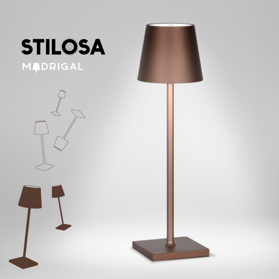 Stilosa (Bronzo) - Lampada da tavolo ricaricabile senza fili