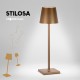Stilosa (Oro Brunito) - Lampada da tavolo ricaricabile senza fili
