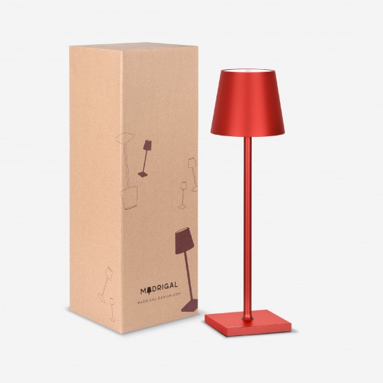 Stilosa (Rosso Speciale) - Lampada da tavolo ricaricabile senza fili